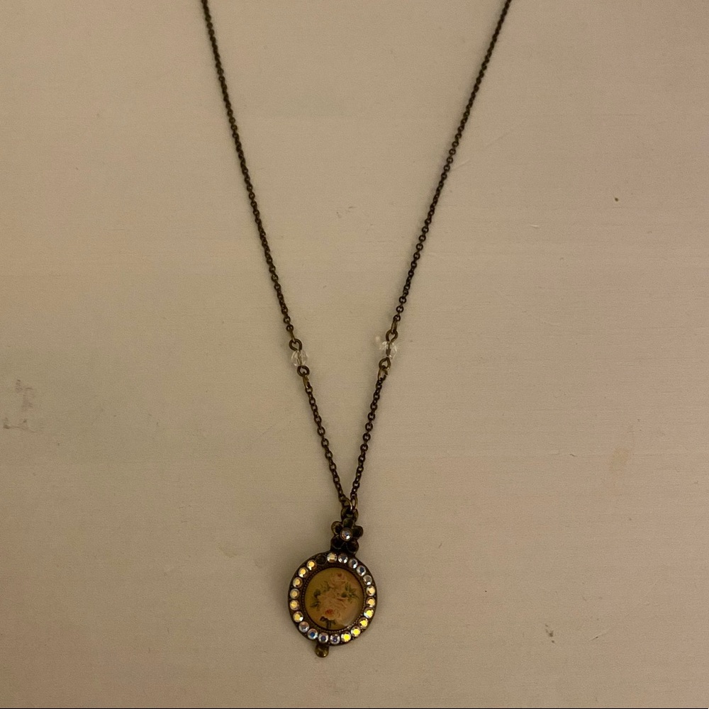 Michal Negrin floral stationary pendant necklace